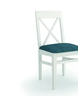 Estila Luxusní moderní jídelní židle Verona s masivním rámem s opěrkou s designem X s čalouněným sedátkem 90 cm