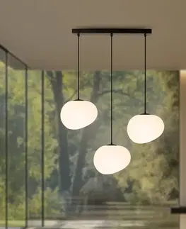 Závěsná lampa STONES v japonském stylu - prodloužená základna s 20cm stínidly ve tvaru kamene - minimalistická stolní lampa 3x E27