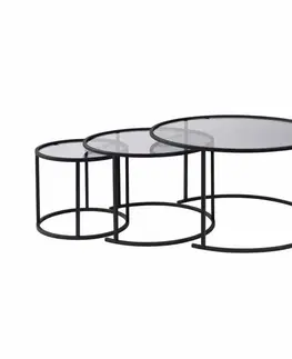 Sada konferenčních stolků Aurum Black and Grey 80 cm, 3 ks