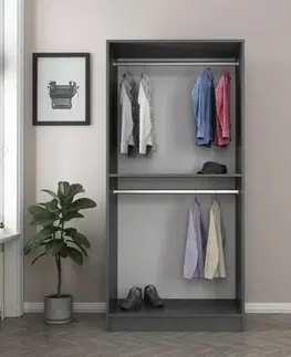Šatní skříň Kale Glass Anthracite - 190