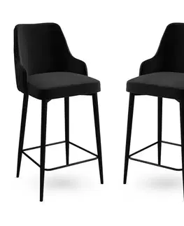Sada barových židlí Enox Black and Black, 2 ks, 2 ks