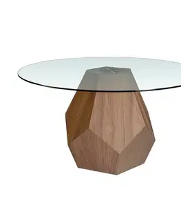 Estila Luxusní jídelní stůl Vita Naturale vícehranný kulatý hnědý 150cm