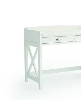 Estila Elegantní moderní kancelářský stolek Verona z masivu se dvěma šuplíky 110cm