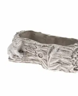 Betonový květináč Kmen žába, 27 x 8,5 x 15,5 cm