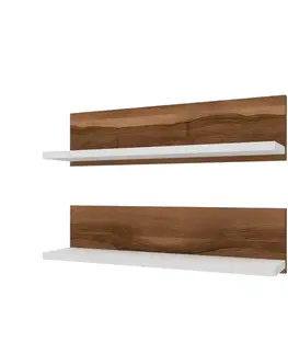 Nástěnná police Shelf - Walnut, White