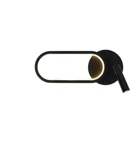 Nástěnná lampa MONET oválná černá 13W LED 3000K, 4000K, 6000K bílé stínidlo