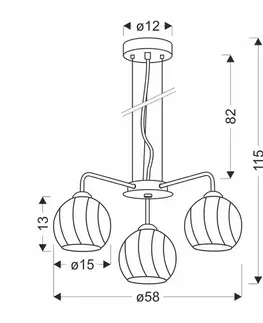 Závěsná lampa Larix chrom 3x40W e27 bílé stínidlo