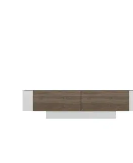 Televizní stolek s poličkami Matera White and Walnut