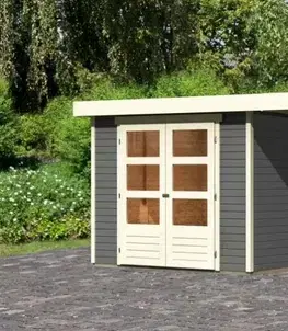 Dřevěný zahradní domek ASKOLA 3,5 s přístavkem 280 Lanitplast