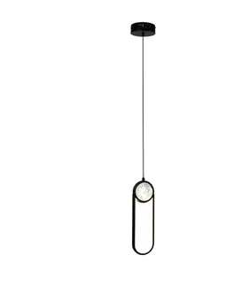 Závěsná lampa LACRIMA černá 10cm 15W LED 3000K bílý kryt