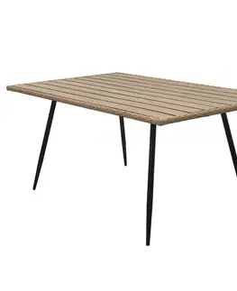 Autronic Zahradní stůl, kov, polywood, hnědá, AZ-F1407 NAT