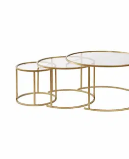 Sada konferenčních stolků Aurum Gold 80 cm, 3 ks