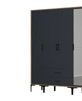 Šatní skříň Kumsal STR - Walnut, Anthracite