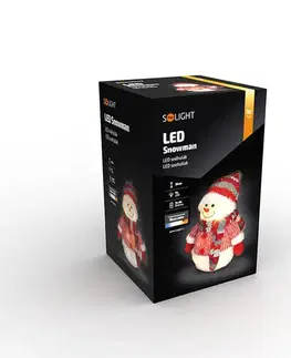 Solight LED sněhulák, 26cm, 6x LED, IP20, 3x AA
