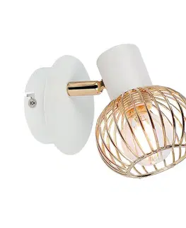 Nástěnná lampa 1X40W E14 bílá/zlatá OSLO