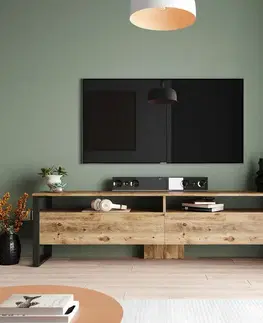 Televizní stolek Man Atlantic Pine and Black