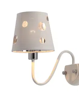 Bílá nástěnná lampa Batley Ledea s otvory