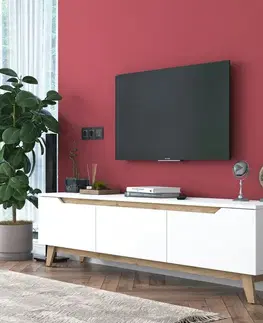 Televizní stolek Dite White and Walnut