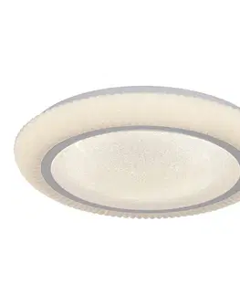 Stropní lampa GILLY, plafond, 38cm, 24W LED, 4000K, stínidlo, bílá+chrom