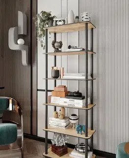 Knihovna Bookcase 6 Rect - Oak