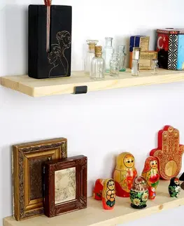 Polička Lam008 Black and Oak