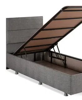 Rám jednolůžkové postele s čelem Silver - Grey (90 x 200)