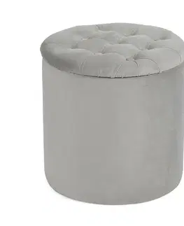 Taburet s úložným prostorem SOFT Button, šedá