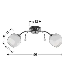 Stropní lampa Zachera 2x40W E27 bílá