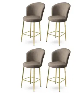 Bar Stool Set (4 Pieces) Alte - Cappuccino, Gold