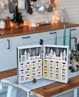 Solight LED adventní kalendář - kniha, 8x LED, 40x30cm, 2x AAA