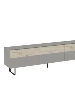TV stolek Sign - Grey, Travertine