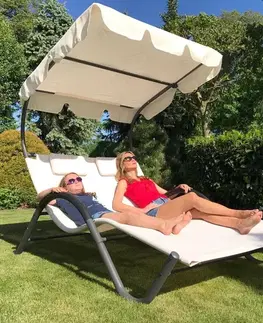 Relaxační lehátko pro 2 osoby Craftfield Palace, béžová