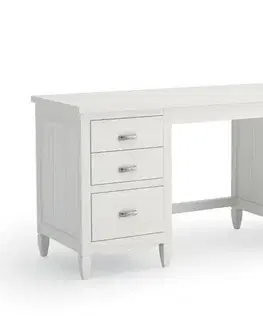 Estila Klasický designový psací stolek se šesti šuplíky Amberes z kvalitního borovicového dřeva v moderním provedení 160-210cm