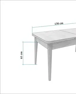 Jídelní set s rozkládacím stolem a židlemi (6 kusů) Vina - Atlantic Pine, Anthracite