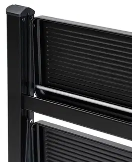 4Home Skládací ocelové schůdky Steel, 3 stupně, černá