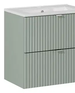 ArtCom Koupelnová skříňka s umyvadlem LINE Reed Green U60/1 | 60 cm