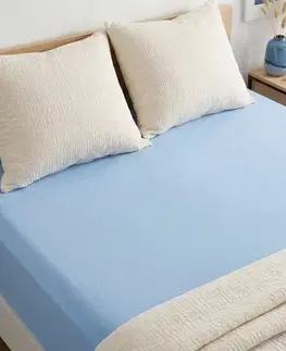 4Home Jersey prostěradlo DELUXE modrá, 200–220 x 200 cm, 200–220 x 200 cm