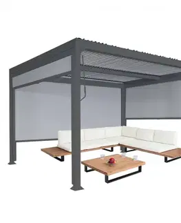 Bioklimatická pergola HWC-L41 3x3 se 3 bočními stěnami