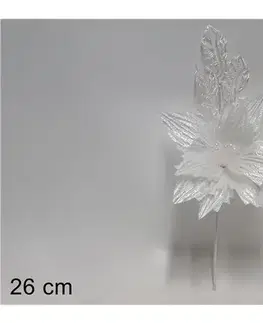 PROHOME - Květ vánoční 26cm bílý