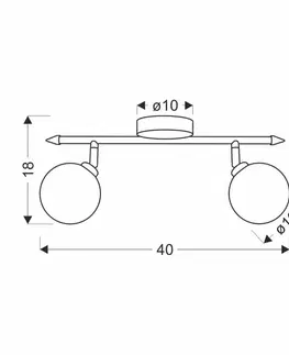 Stropní lampa Rodia s patinou, 2x40W, G9, jantarové stínidlo