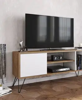 TV stolek Mistico (140) - Walnut, White