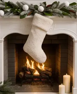 Christmas Stocking Pelush - White