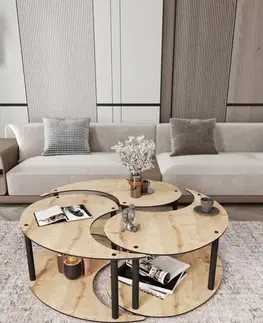 Sada konferenčních stolků Yin Yang 3 70 - Oak