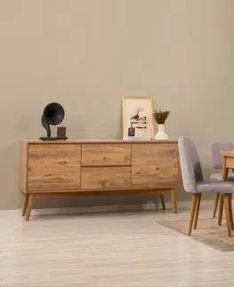 Set s rozkládacím stolem, židlemi a konzolou (6 kusů) Vina Bench 04 0701 - Atlantic Pine, Grey