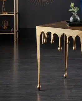 Estila Art-deco příruční stolek Liquid Line zlaté barvy z kovu 50cm