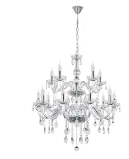 Závěsná lampa Cristallo chrom 15x40W E14 transparentní