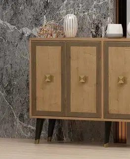Konzolový stolek Ansel - Sapphire Oak, Gold