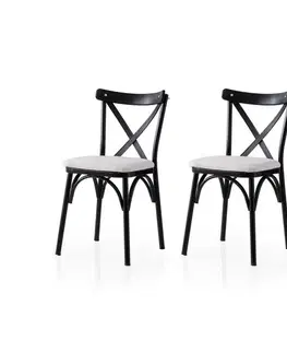 Sada jídelních židlí Ekol White and Black, 2 ks