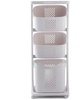 4Home Univerzální úložné koše na kolečkách TRIS, 3 patra , 3 patra
