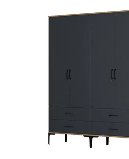 Šatní skříň Kumsal TT - Walnut, Anthracite